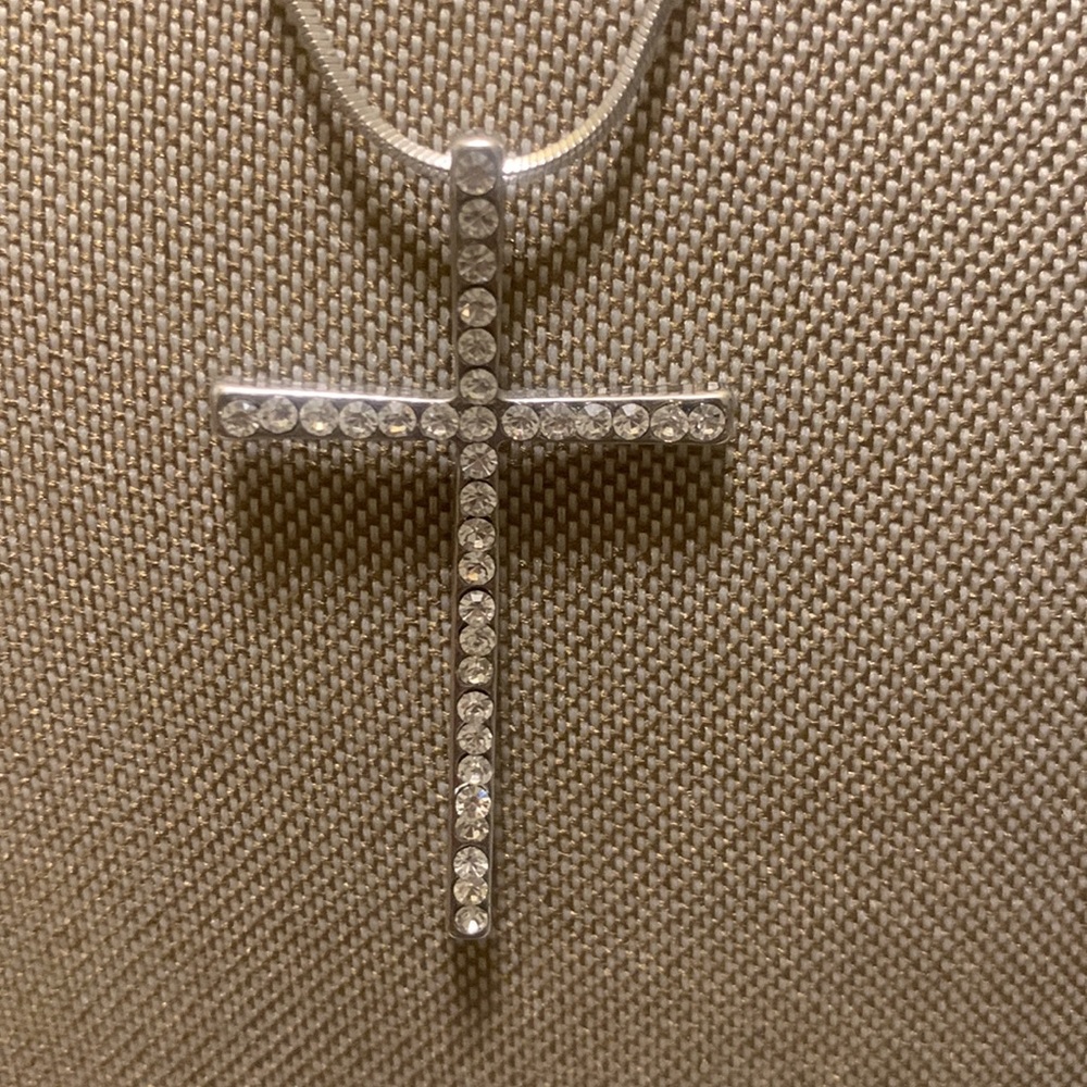 CZ cross necklace